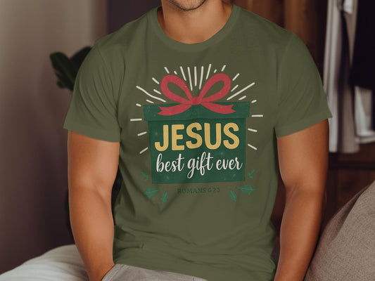 Jesus Best Gift Ever T-Shirt, Christian Gift Tee, Religious T-Shirt, Christmas Shirt, Bible Verse, Holiday Gift Tee, Romans 6 23
