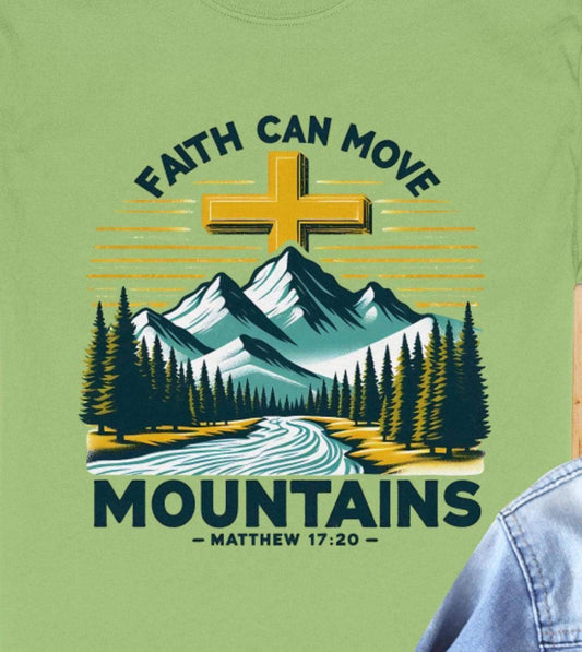 Faith Can Move Mountains Tee, Christian Inspired T-Shirt, Matthew 17 20 T Shirt, Religious Clothing, Inspirational Tee Shirt, Unisex