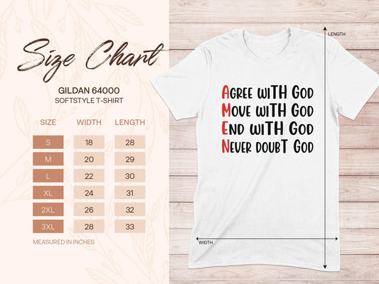 Agree Move End Never With God T-Shirt, Christian Shirt, Religious T-Shirt, Faith Based Tee, Inspirational Gift, Amen Shirt