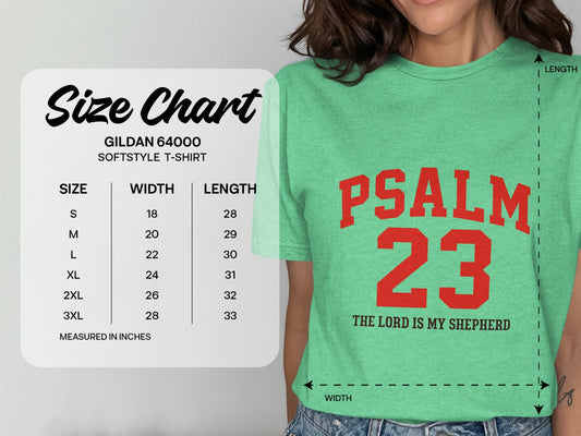 Psalm 23 T-Shirt, Religious Shirt, Christian Gift, Bible Verse Shirt, The Lord is my Shepherd Tee, Faith Based Apparel