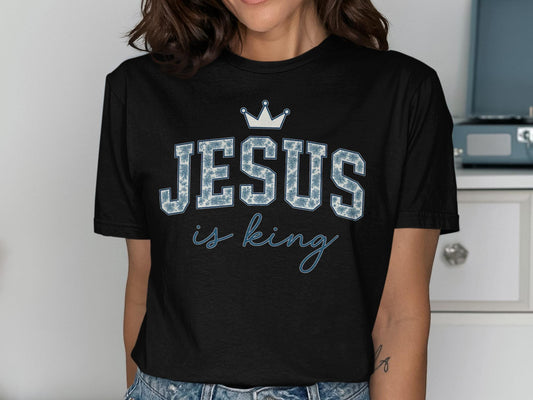 Jesus is King Crown T-Shirt, Christian Apparel, Religious Gift, Faith Based Tee, Trendy Shirt, Inspiring Design