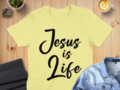Jesus is Life T-Shirt, Christian Apparel, Religious Gift, Inspirational Tee, Faith Based Clothing, Trendy T-Shirt, Statement T-Shirt
