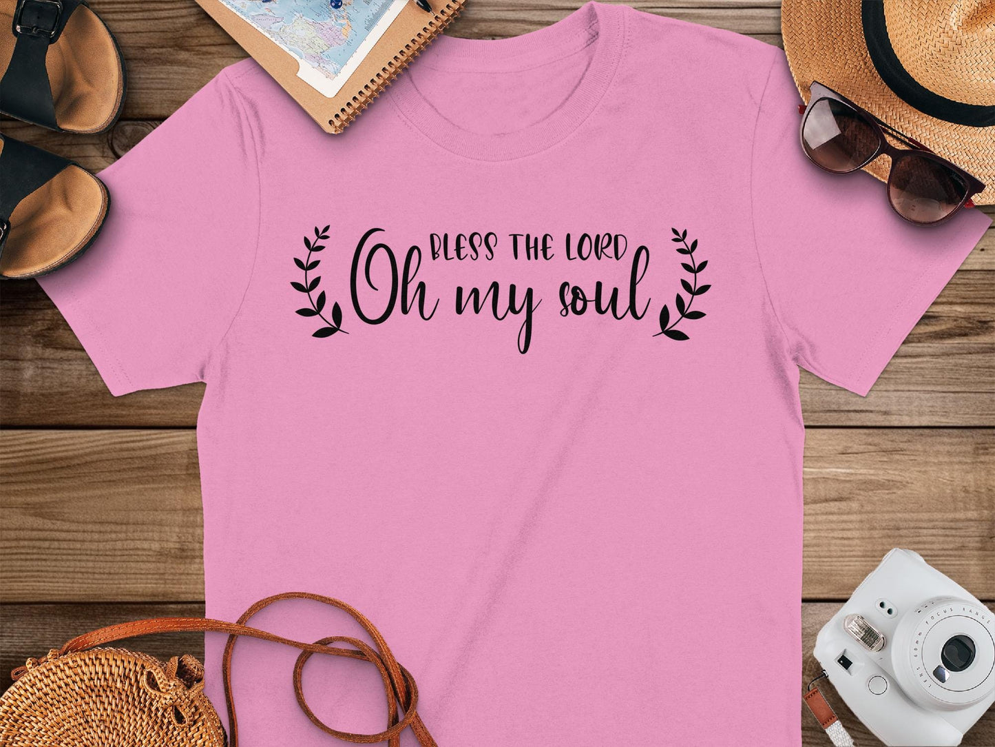 Oh My Soul T-Shirt, Bless The Lord Tee, Christian Apparel, Religious Shirt, Floral Design TShirt, Trendy Graphic Tee, Faith Based Shirt