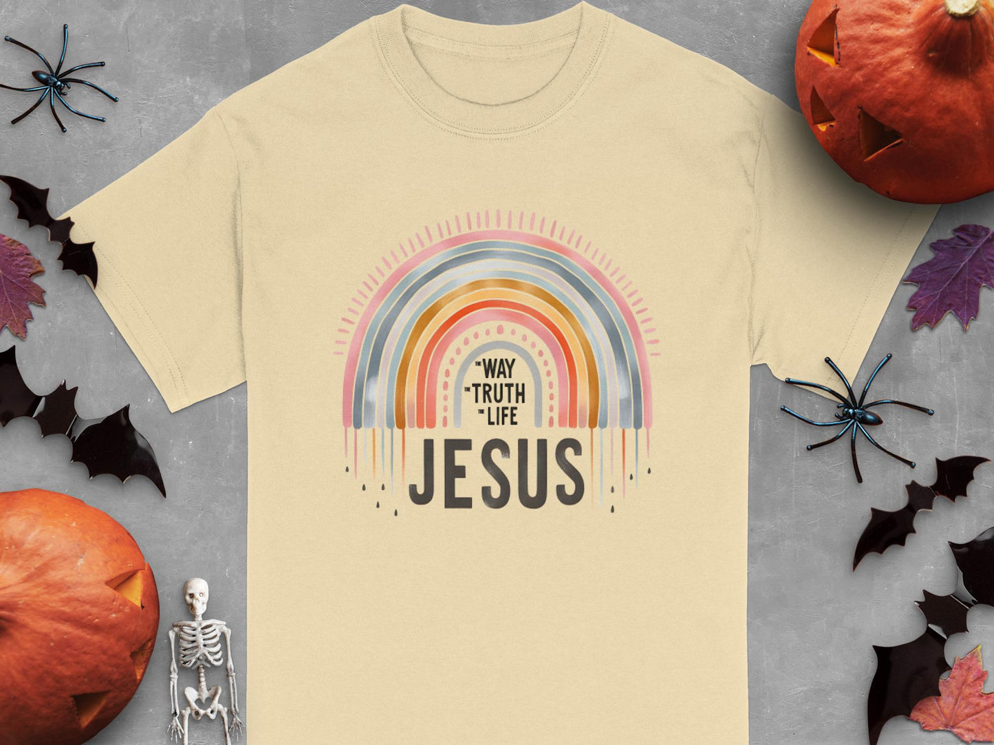 Way Truth Life Jesus T-Shirt, Christian Rainbow Shirt, Religious Tee, Inspirational Clothing, Faith Based Gift Idea, Trendy Graphic T-Shirt
