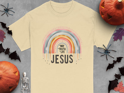Way Truth Life Jesus T-Shirt, Christian Rainbow Shirt, Religious Tee, Inspirational Clothing, Faith Based Gift Idea, Trendy Graphic T-Shirt