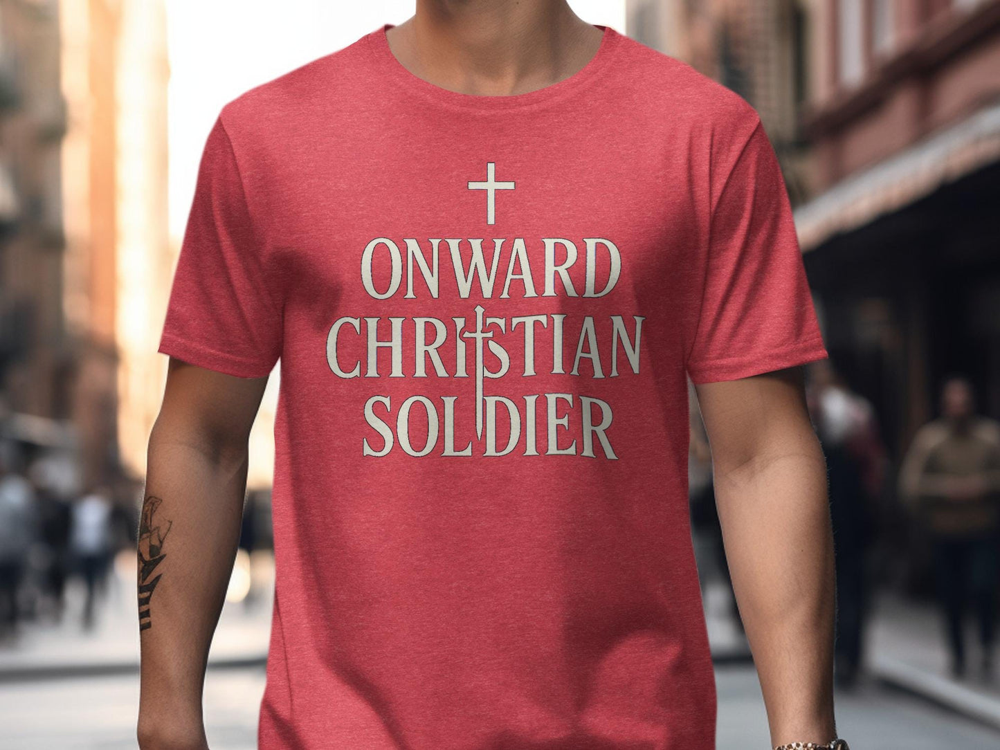 Onward Christian Soldier T-Shirt, Religious Apparel, Inspirational Shirt, Faith Based Gift, Christian Tee, Positive Message Clothing