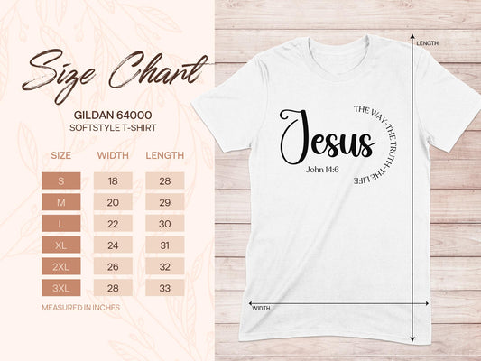 Jesus T Shirt, The Way The Truth The Life, Christian Apparel, Religious Tee, Bible Verse Shirt, John 14 6 Shirt, Faith Shirt, God Shirt