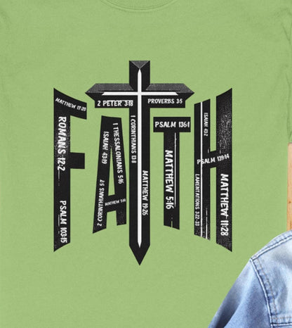 Faith Cross T-Shirt, Bible Verse Shirt, Religious Tee, Christian Apparel, Faith Inspired Clothing, Gift for Believers, Stylish Christian