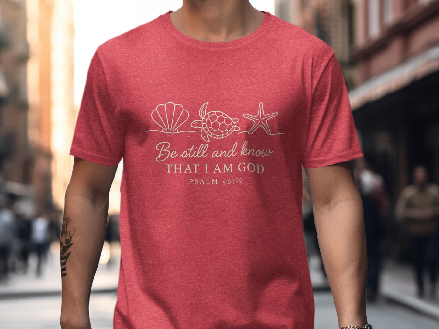 Be Still And Know T-Shirt, Christian T-Shirt, Sea Shell T-Shirt, Turtle T-Shirt, Starfish T-Shirt, Psalm 46 10 T-Shirt