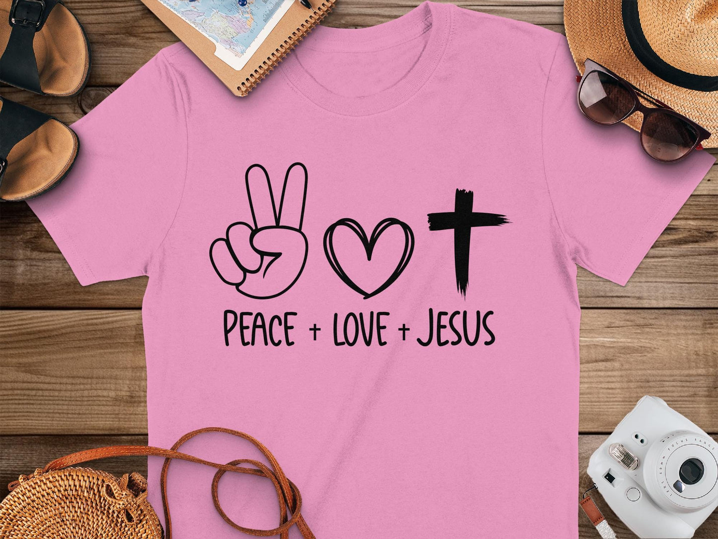 Peace Love Jesus T-Shirt, Religious Graphic Tee, Christian Apparel, Faith Based Shirt, Inspirational Shirt, Gift for Believers, Jesus Shirt