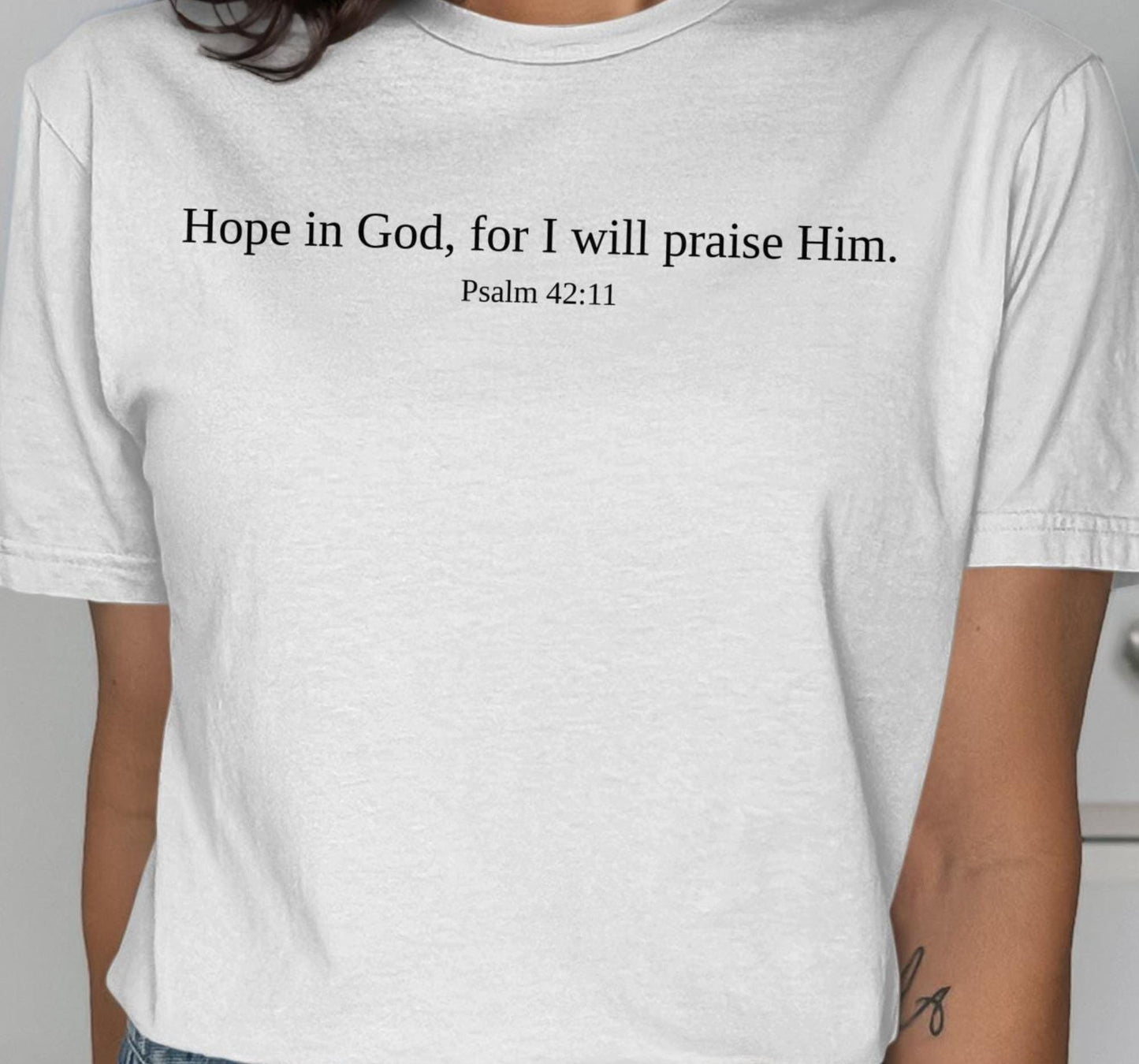 Hope in God T-Shirt, Psalm 42:11 Verse Shirt, Christian Tee, Religious Gift, Inspirational Scripture, Unisex Clothing
