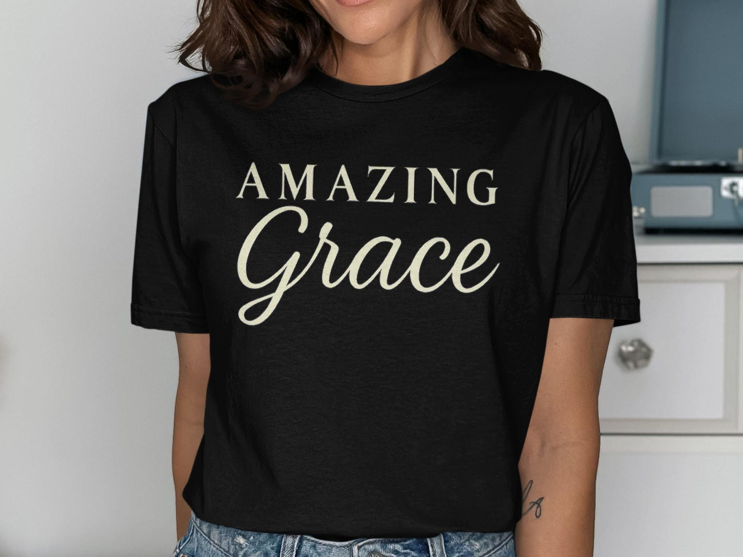 Amazing Grace T-Shirt, Inspirational Shirt, Christian Tee, Religious Apparel, Gift for Believer, Trendy Design T Shirt