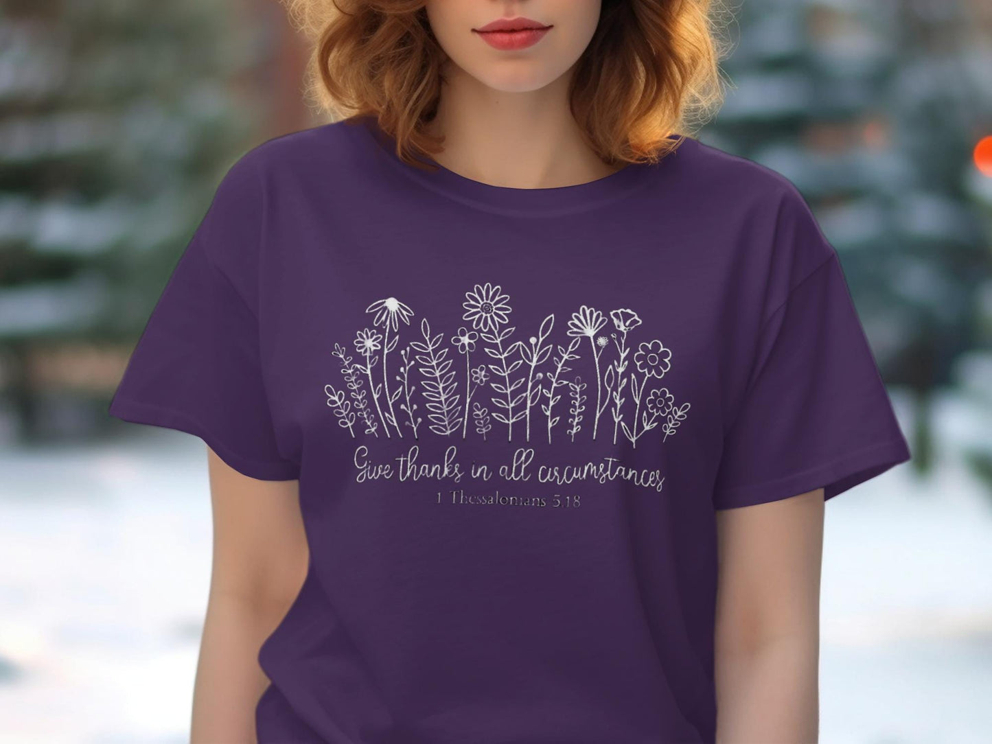 Floral T-Shirt, Gratitude Shirt, Scripture Tee, Christian Clothing, Botanical Shirt, Religious Gift, Encouraging T-Shirt