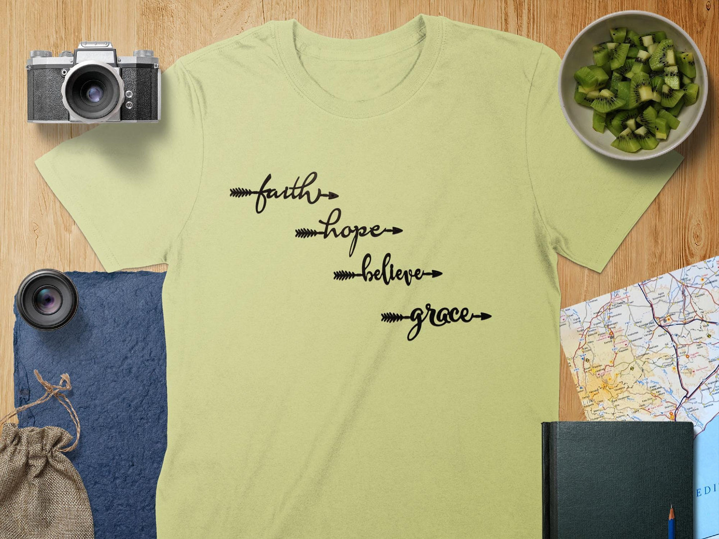 Faith Hope Believe Grace T Shirt, Inspirational Tee, Positive Message T-Shirt, Religious Clothing, Christian Gift, Motivational Shirt