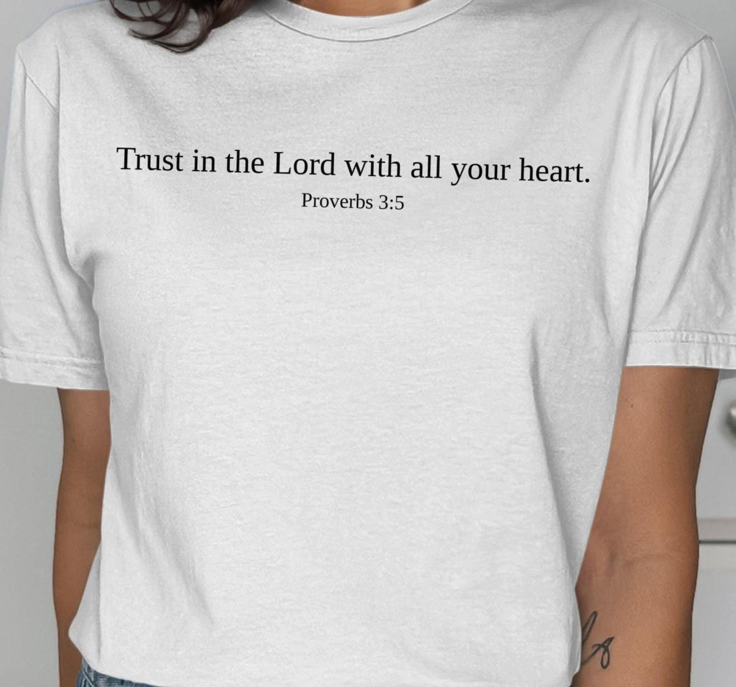Proverbs 3 5 T-Shirt, Christian Scripture Tee, Trust In The Lord Shirt, Religious Clothing, Bible Verse Tee, Inspirational Shirt