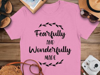 Fearfully Wonderfully T-Shirt, Inspirational Shirt, Christian T-Shirt, Faith Shirt, Motivational Tee, Trendy Shirt, Gift For Her
