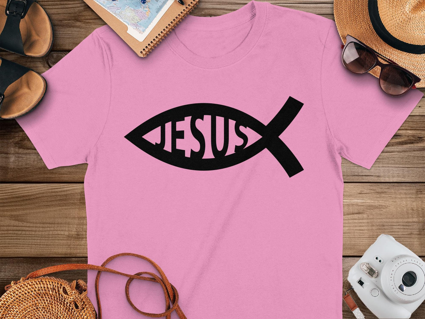 Jesus Fish T-Shirt, Christian Tee, Religious Apparel, Faith Based Gift, Inspirational Shirt, Ichthys Symbol Clothing, God Believer Top