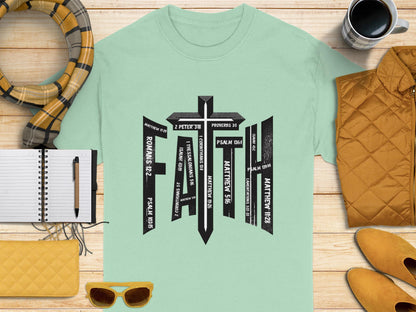 Faith Cross T-Shirt, Bible Verse Shirt, Religious Tee, Christian Apparel, Faith Inspired Clothing, Gift for Believers, Stylish Christian