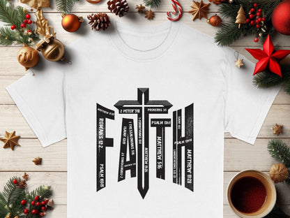 Faith Cross T-Shirt, Bible Verse Shirt, Religious Tee, Christian Apparel, Faith Inspired Clothing, Gift for Believers, Stylish Christian