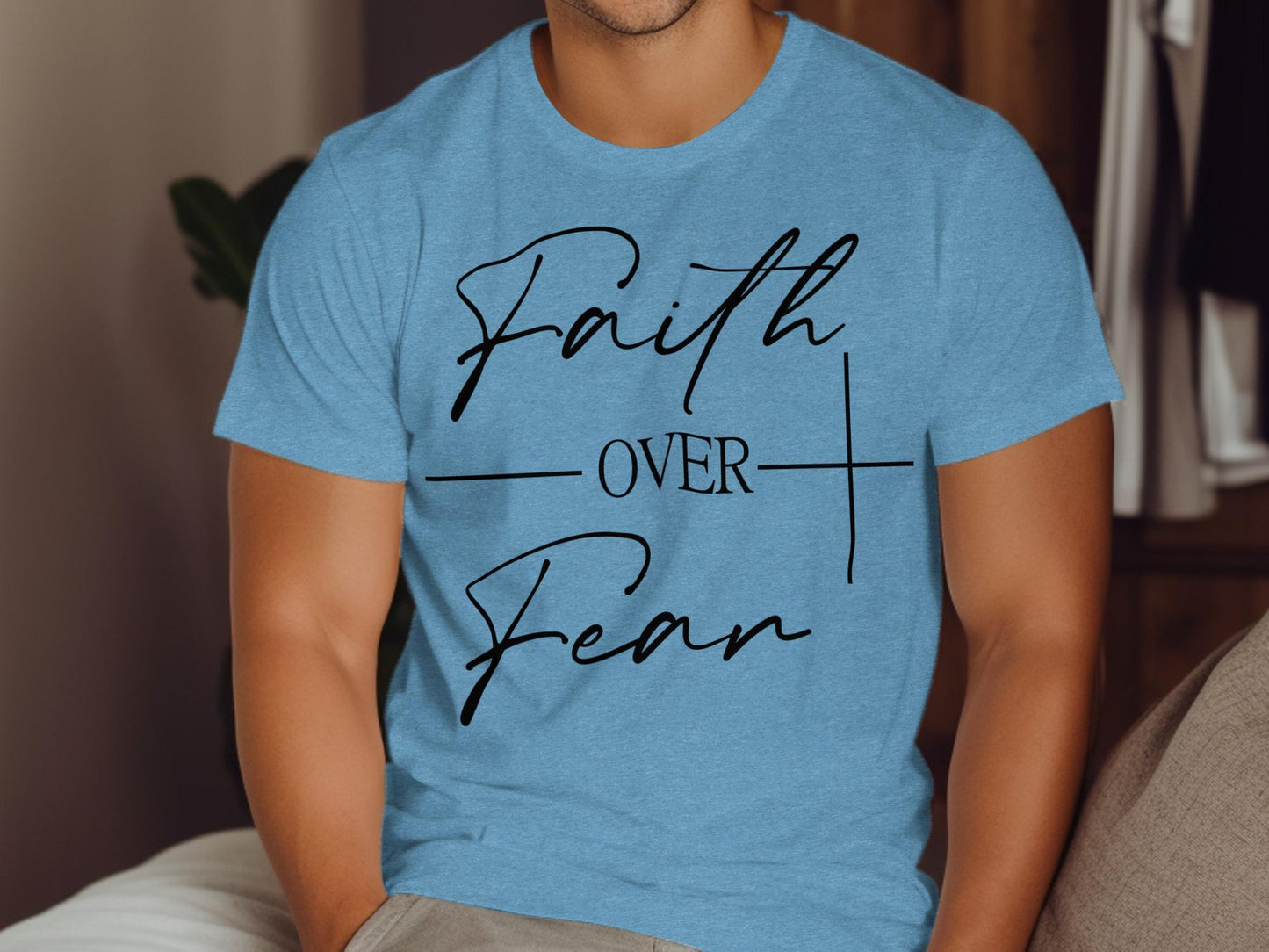 Faith Over Fear T-Shirt, Christian T Shirt, Inspirational Tee, Religious Shirt, Positive Message Shirt, Gift for Her
