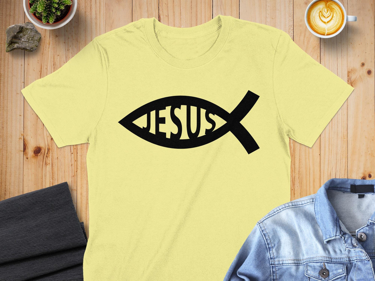 Jesus Fish T-Shirt, Christian Tee, Religious Apparel, Faith Based Gift, Inspirational Shirt, Ichthys Symbol Clothing, God Believer Top