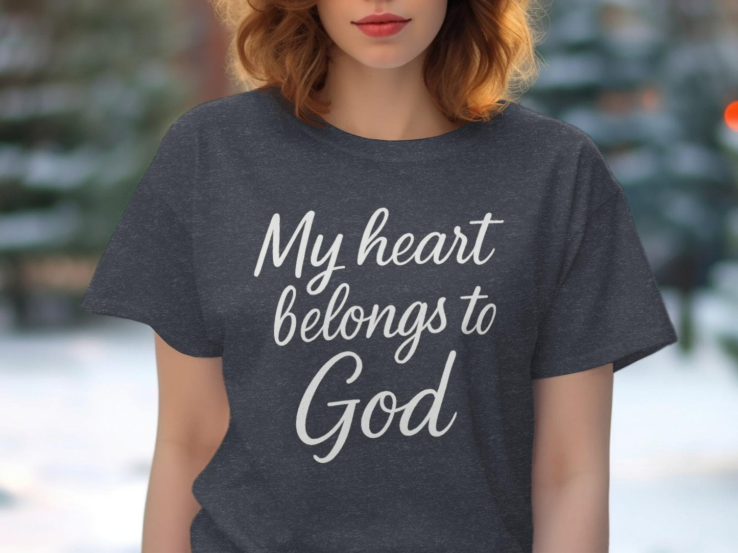 Heart Belongs to God T-Shirt, Christian Apparel, Religious Gift, Inspirational Quote, Faith Based T-Shirt, Spiritual Clothing