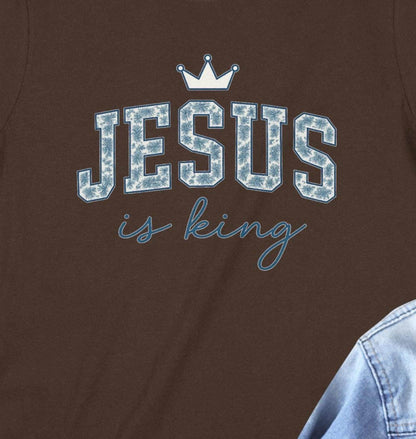 Jesus is King Crown T-Shirt, Christian Apparel, Religious Gift, Faith Based Tee, Trendy Shirt, Inspiring Design