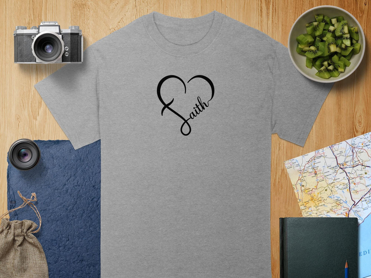 Faith Heart T-Shirt, Christian T-Shirt, Religious Gift T Shirt, Inspirational Tee, Blessed Shirt, Gift Idea, Faith Based Apparel