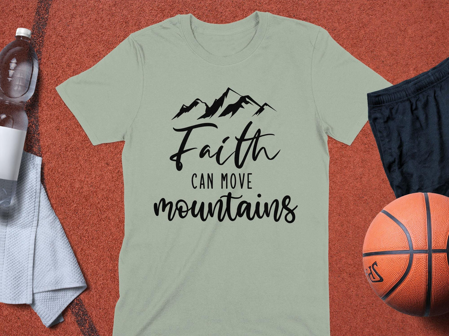 Faith Can Move Mountains T-Shirt, Inspirational Shirt, Mountain Design, Encouraging Gift, Religious Shirt, Motivation T-Shirt
