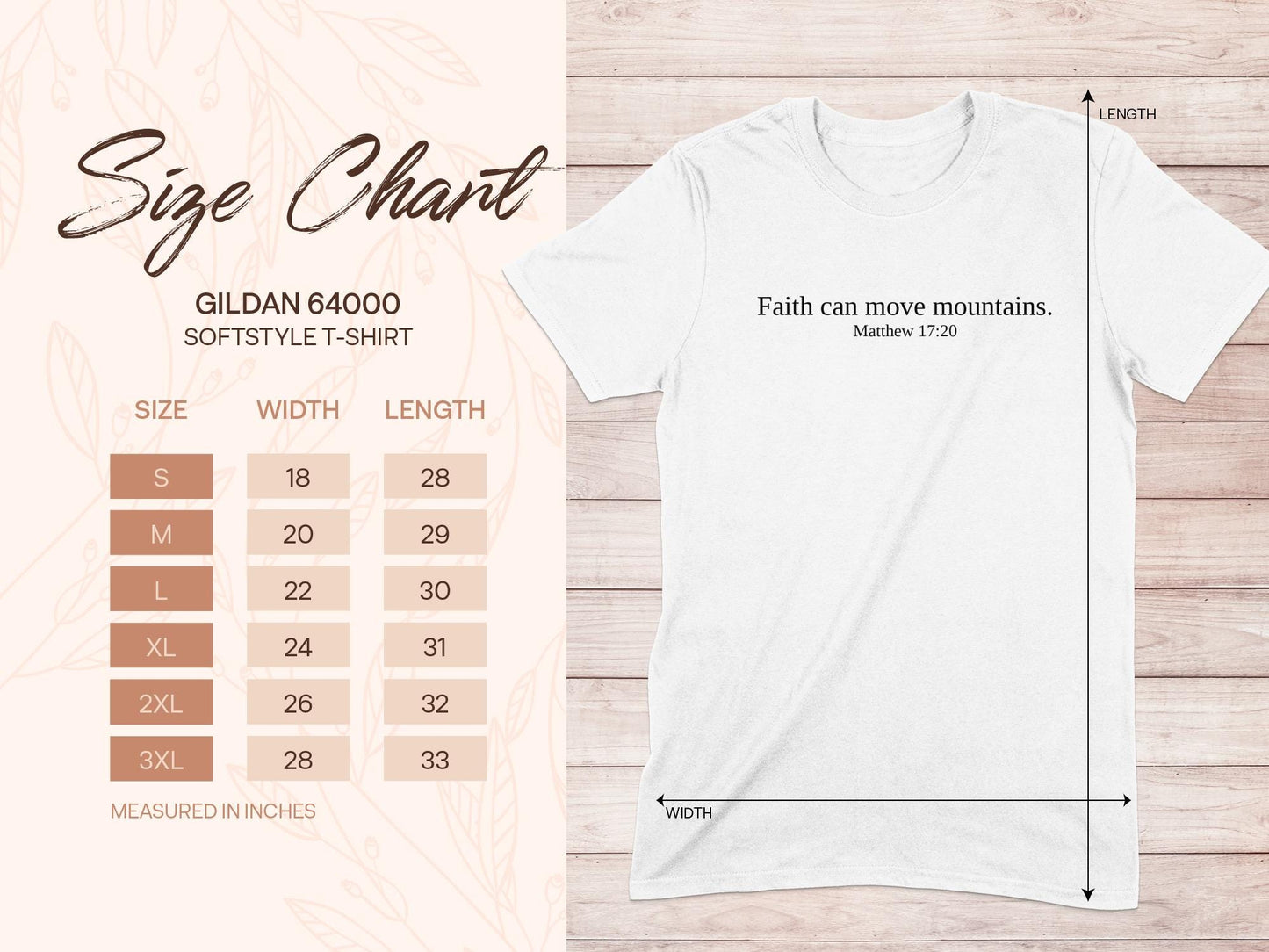 Faith Can Move Mountains T-Shirt, Matthew 17 20, Religious Tee, Christian Clothing, Inspirational Shirt, Gift Idea