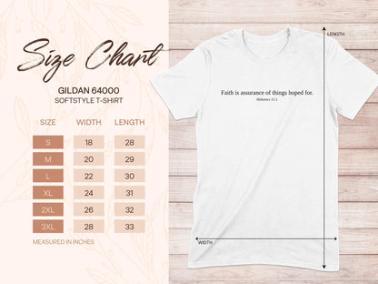 Faith Assurance T-Shirt, Hebrews 11 1 Scripture Tee, Religious Gift, Christian Apparel, Inspirational Shirt, Bible Verse Clothing