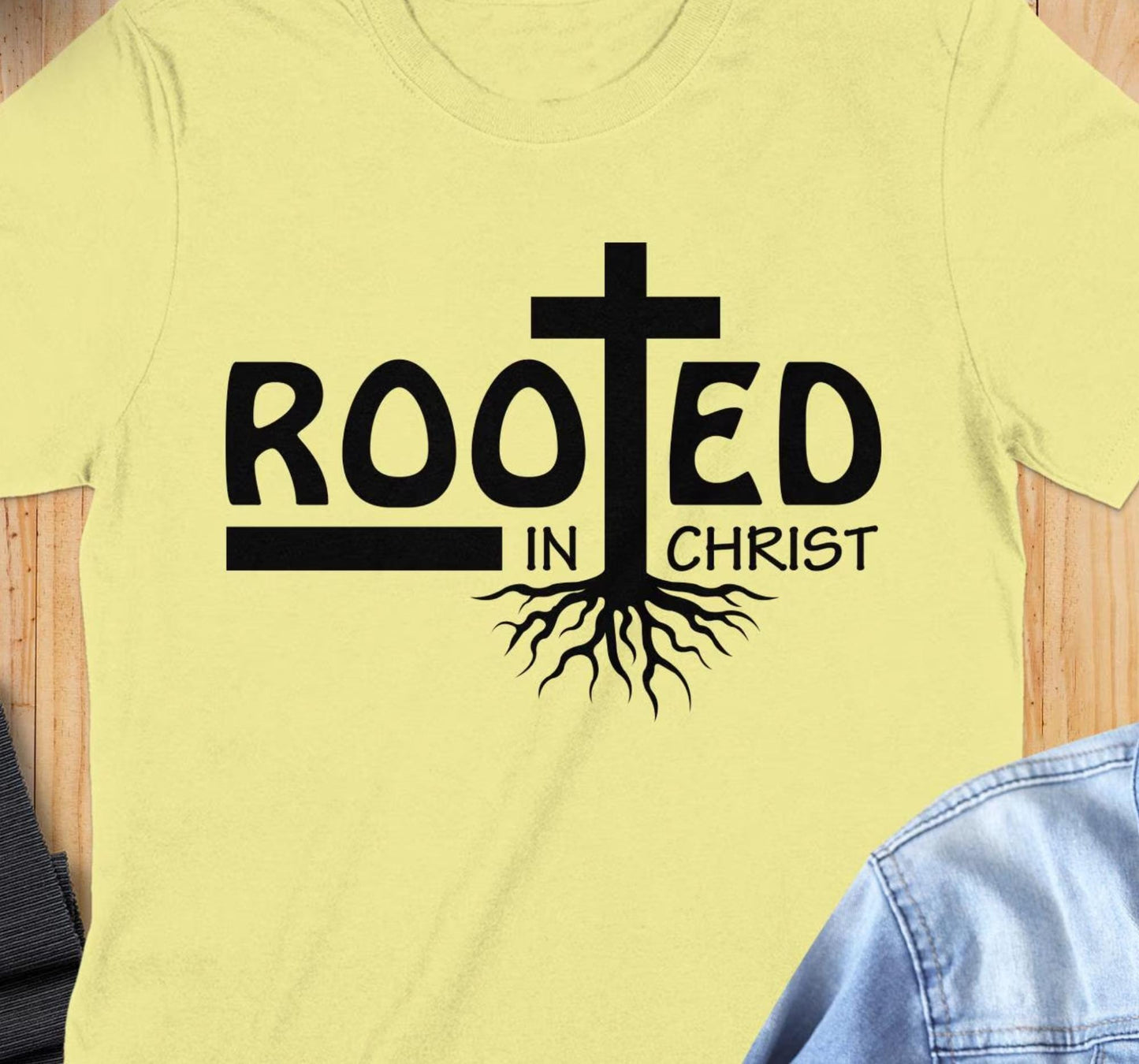 Rooted in Christ T-Shirt, Christian Tee, Religious Shirt, Faith Based Apparel, Inspirational Gift, Jesus Shirt, Graphic Tee