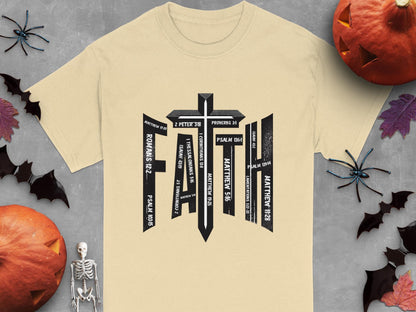 Faith Cross T-Shirt, Bible Verse Shirt, Religious Tee, Christian Apparel, Faith Inspired Clothing, Gift for Believers, Stylish Christian