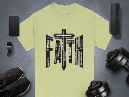 Faith Cross T-Shirt, Bible Verse Shirt, Religious Tee, Christian Apparel, Faith Inspired Clothing, Gift for Believers, Stylish Christian