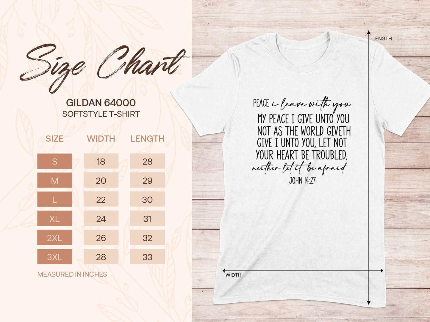 Peace I Leave With You T-Shirt, John 14 27 Shirt, Bible Verse Shirt, Christian Shirt, Religious Apparel, Inspirational Gift