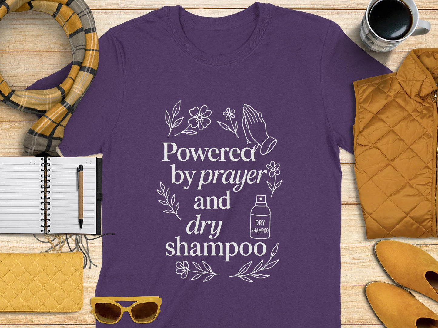 Prayer Dry Shampoo T-Shirt, Faith Funny Shirt, Christian Graphic Tee, Inspirational Shirt, Religious, Gift for Her, Cute Casual Shirt