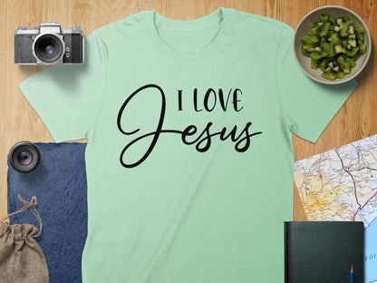 I Love Jesus T Shirt, Religious Shirt, Christian Tee, Faith Based Apparel, Gift for Christian, Trendy Graphic Tee, Inspirational Shirt