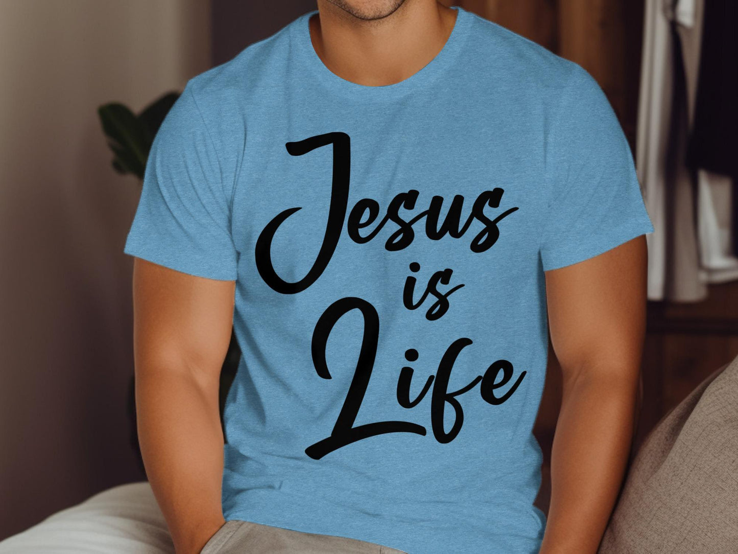 Jesus is Life T-Shirt, Christian Apparel, Religious Gift, Inspirational Tee, Faith Based Clothing, Trendy T-Shirt, Statement T-Shirt