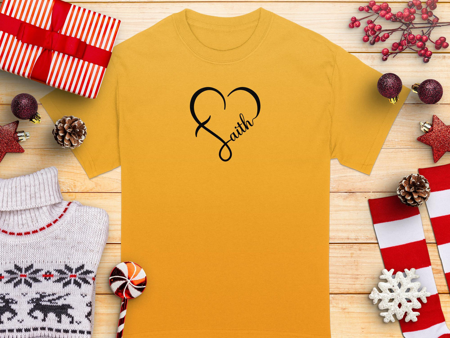 Faith Heart T-Shirt, Christian T-Shirt, Religious Gift T Shirt, Inspirational Tee, Blessed Shirt, Gift Idea, Faith Based Apparel