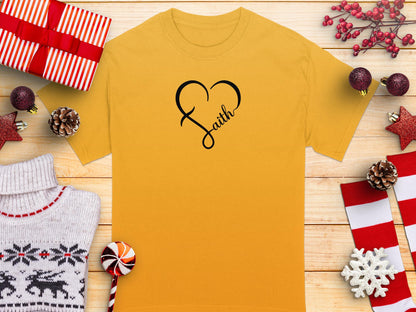 Faith Heart T-Shirt, Christian T-Shirt, Religious Gift T Shirt, Inspirational Tee, Blessed Shirt, Gift Idea, Faith Based Apparel