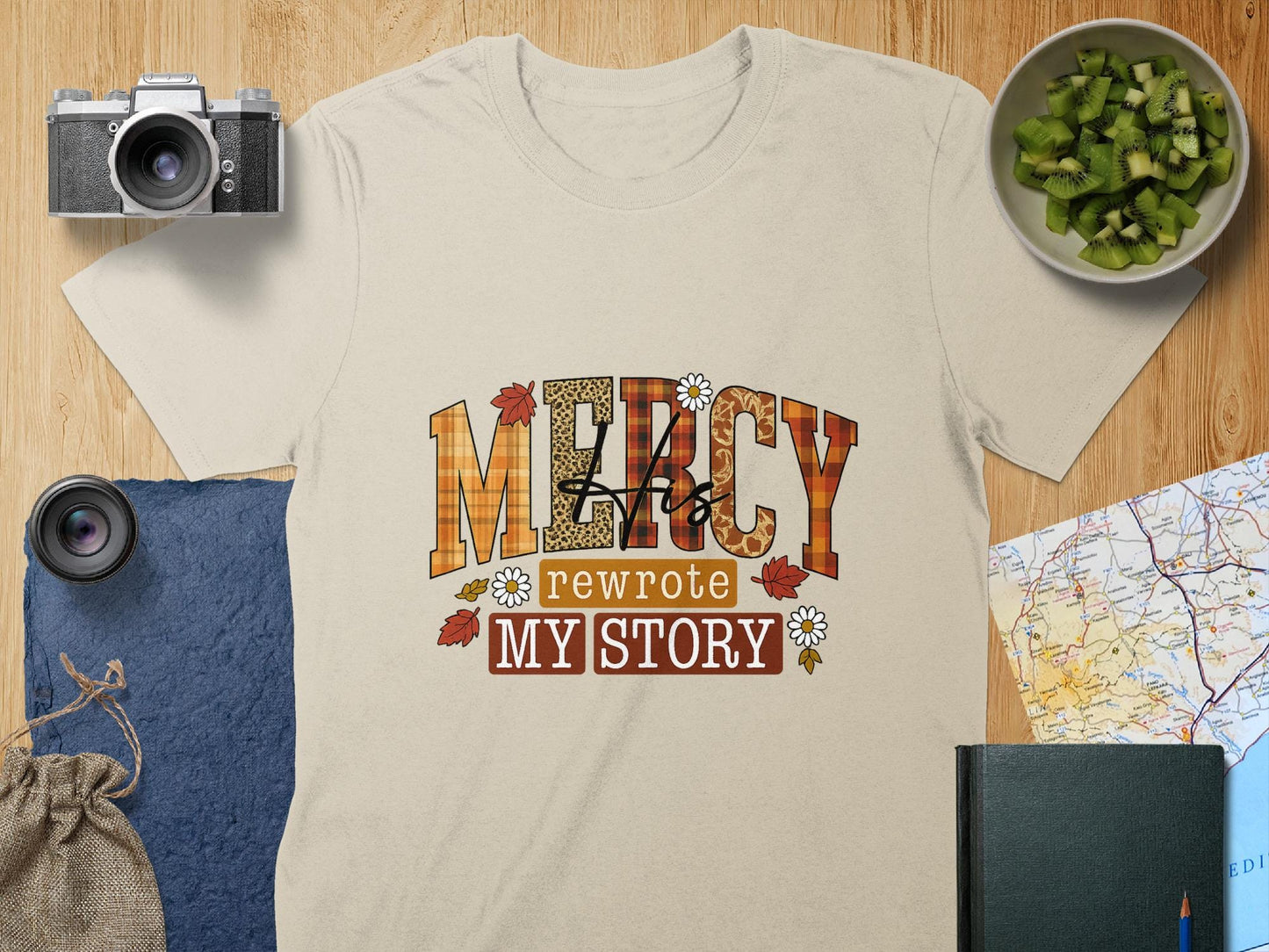 Mercy Rewrote My Story T-Shirt, Christian Shirt, Floral Tee, Religious Apparel, Inspirational Shirt, Trendy Top, Faith Shirt, Gift Idea