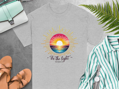 Be The Light T-Shirt, Inspirational Shirt, Religious Tee, Positive Message, Christian Apparel, Gift for Believers, Faith Based Clothing