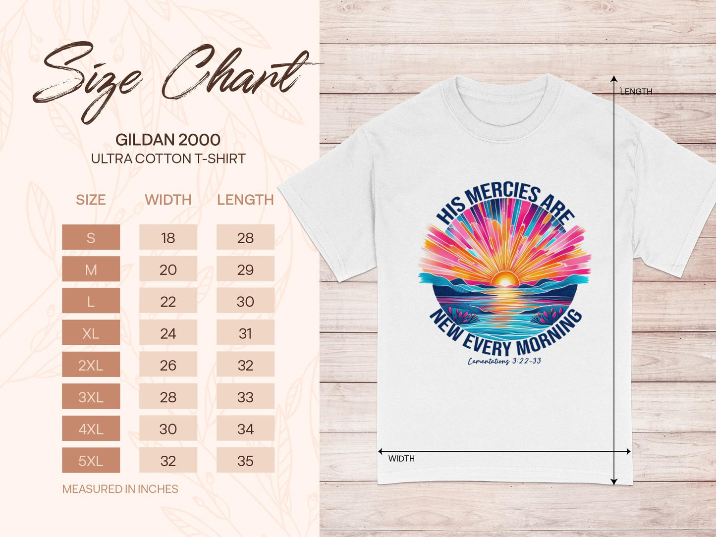 His Mercies Are New Every Morning T-Shirt, Religious Apparel, Christian Gift, Sunrise Shirt, Faith Tee, Inspirational Verse Shirt