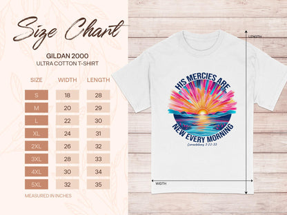 His Mercies Are New Every Morning T-Shirt, Religious Apparel, Christian Gift, Sunrise Shirt, Faith Tee, Inspirational Verse Shirt
