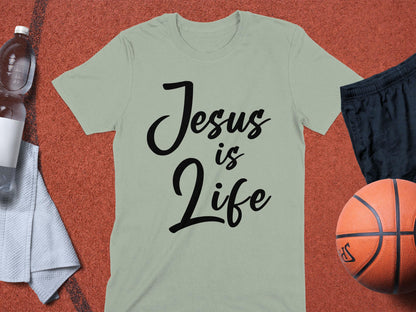 Jesus is Life T-Shirt, Christian Apparel, Religious Gift, Inspirational Tee, Faith Based Clothing, Trendy T-Shirt, Statement T-Shirt