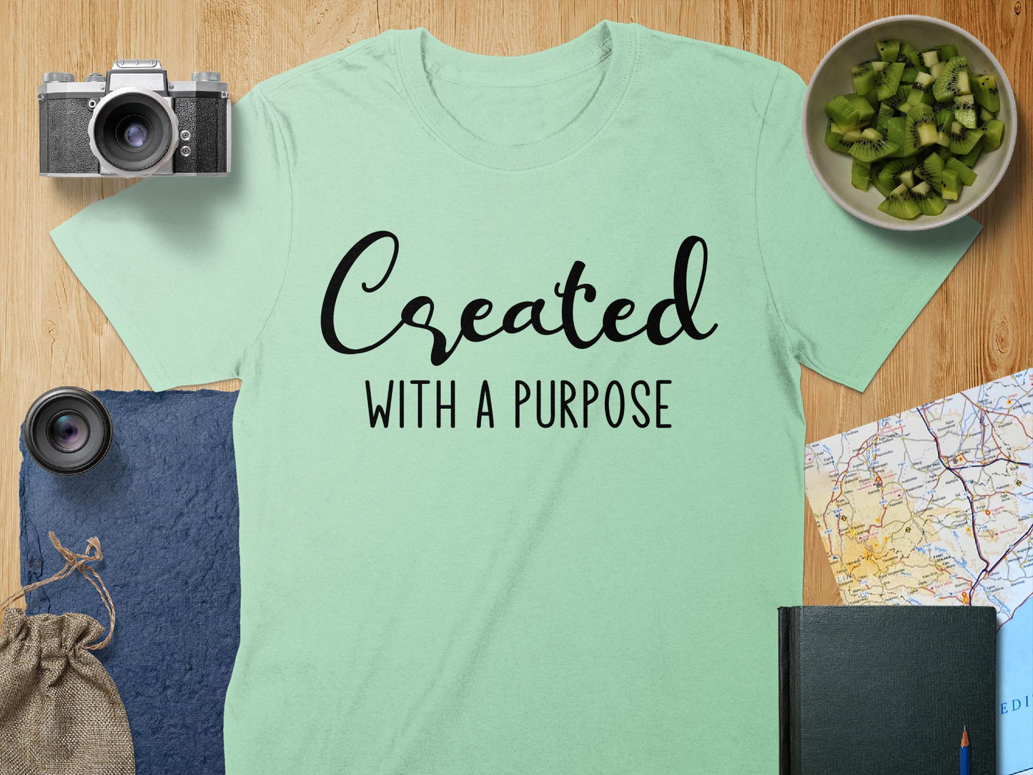 Created With A Purpose T-Shirt, Inspirational Shirt, Motivational Tee, Positive Vibes, Religious Shirt, Christian Apparel