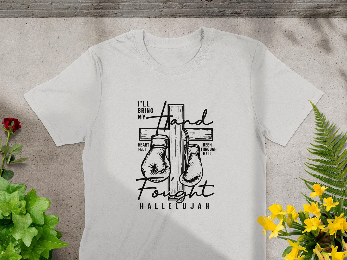 Christian Boxing T Shirt, Faith T Shirt, Religious Gift, Hallelujah T Shirt, Fought The Good Fight Tee, Inspirational Gift, Worship Tee