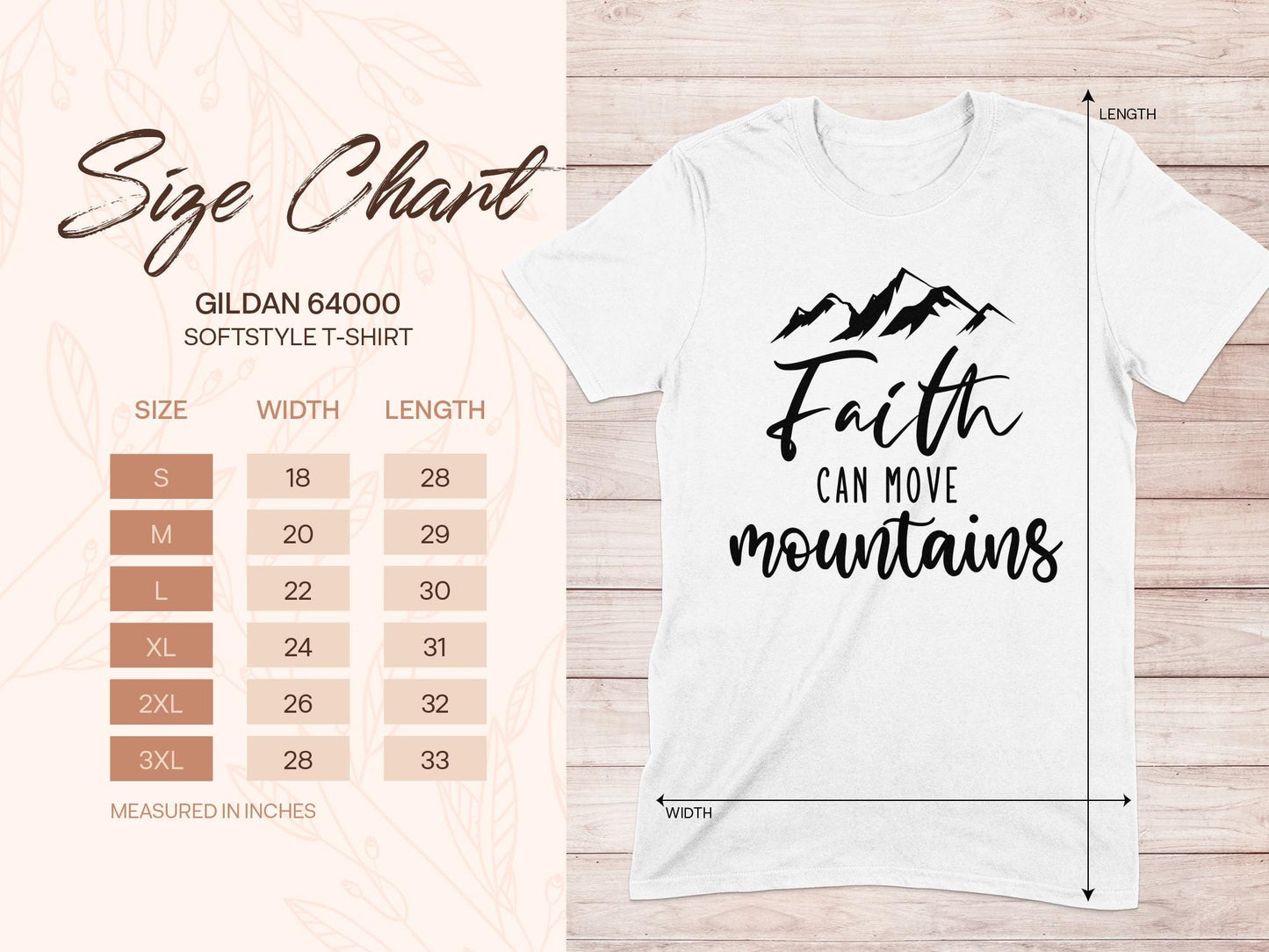 Faith Can Move Mountains T-Shirt, Inspirational Shirt, Mountain Design, Encouraging Gift, Religious Shirt, Motivation T-Shirt