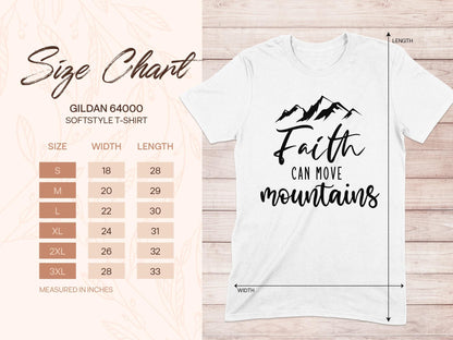 Faith Can Move Mountains T-Shirt, Inspirational Shirt, Mountain Design, Encouraging Gift, Religious Shirt, Motivation T-Shirt