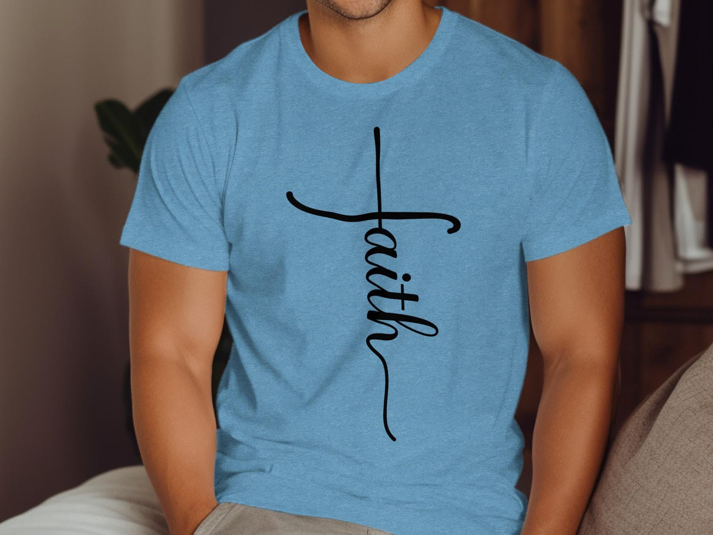 Faith Cross T-Shirt, Christian Apparel, Religious Clothing, Inspirational Gift, Minimalist Design, Unisex Tee